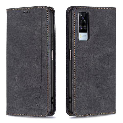 Coque Portefeuille Livre Cuir Etui Clapet B05F pour Vivo Y51 (2021) Noir