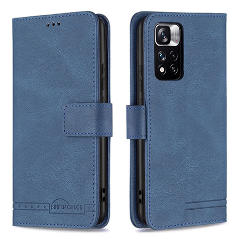 Coque Portefeuille Livre Cuir Etui Clapet B05F pour Xiaomi Mi 11i 5G (2022) Bleu