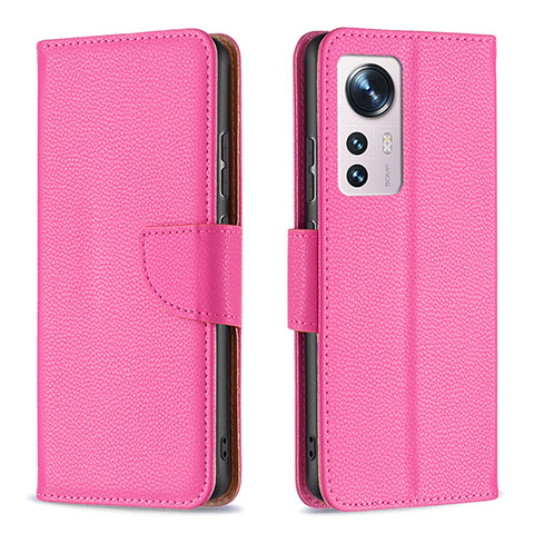 Coque Portefeuille Livre Cuir Etui Clapet B05F pour Xiaomi Mi 12 Pro 5G Rose Rouge