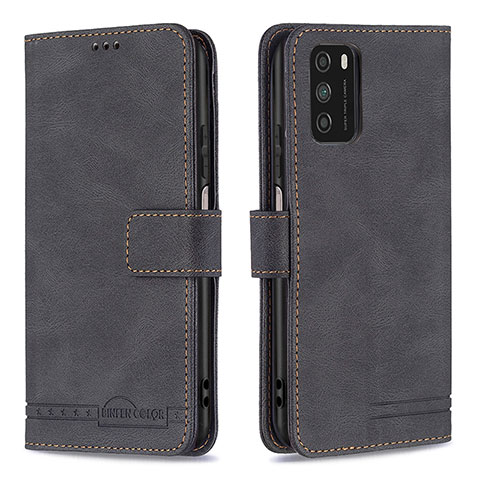 Coque Portefeuille Livre Cuir Etui Clapet B05F pour Xiaomi Poco M3 Noir