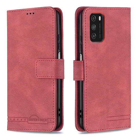 Coque Portefeuille Livre Cuir Etui Clapet B05F pour Xiaomi Poco M3 Rouge