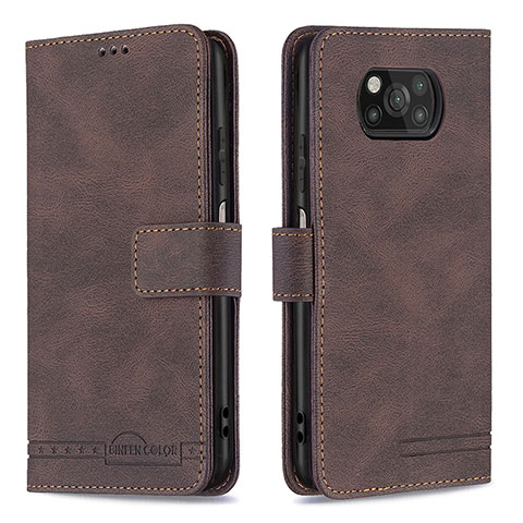 Coque Portefeuille Livre Cuir Etui Clapet B05F pour Xiaomi Poco X3 NFC Marron