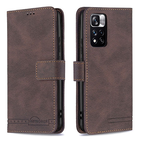 Coque Portefeuille Livre Cuir Etui Clapet B05F pour Xiaomi Poco X4 NFC Marron