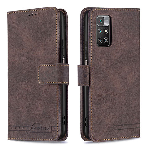 Coque Portefeuille Livre Cuir Etui Clapet B05F pour Xiaomi Redmi 10 4G Marron