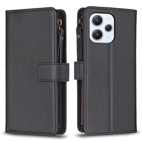 Coque Portefeuille Livre Cuir Etui Clapet B05F pour Xiaomi Redmi 12 4G Noir