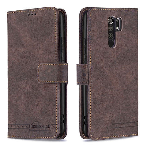 Coque Portefeuille Livre Cuir Etui Clapet B05F pour Xiaomi Redmi 9 Prime India Marron