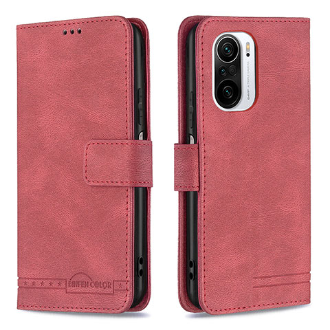 Coque Portefeuille Livre Cuir Etui Clapet B05F pour Xiaomi Redmi K40 Pro+ Plus 5G Rouge