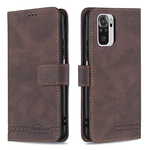 Coque Portefeuille Livre Cuir Etui Clapet B05F pour Xiaomi Redmi Note 10 4G Marron