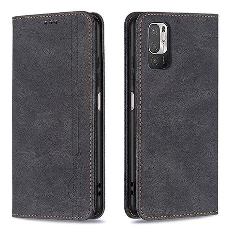 Coque Portefeuille Livre Cuir Etui Clapet B05F pour Xiaomi Redmi Note 10 5G Noir