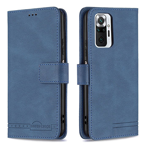 Coque Portefeuille Livre Cuir Etui Clapet B05F pour Xiaomi Redmi Note 10 Pro 4G Bleu