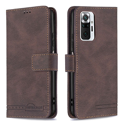 Coque Portefeuille Livre Cuir Etui Clapet B05F pour Xiaomi Redmi Note 10 Pro 4G Marron