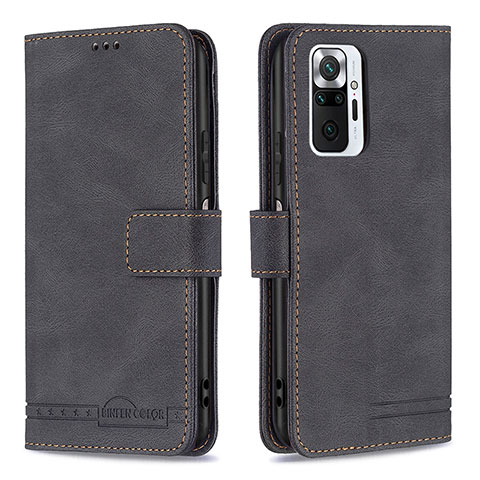 Coque Portefeuille Livre Cuir Etui Clapet B05F pour Xiaomi Redmi Note 10 Pro 4G Noir