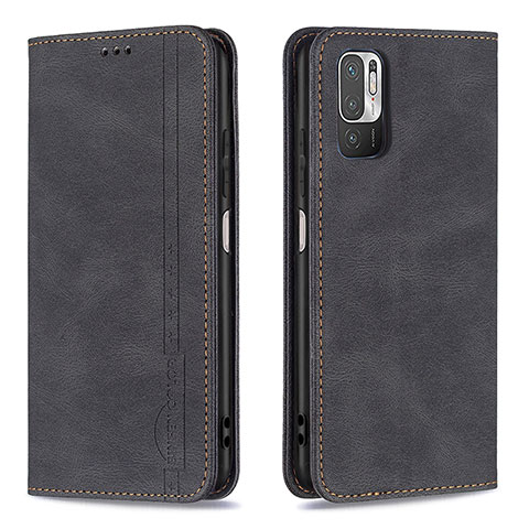 Coque Portefeuille Livre Cuir Etui Clapet B05F pour Xiaomi Redmi Note 10T 5G Noir