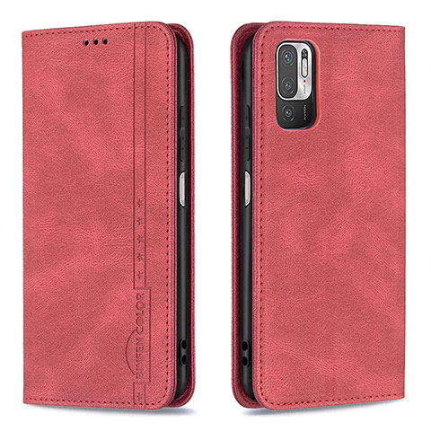 Coque Portefeuille Livre Cuir Etui Clapet B05F pour Xiaomi Redmi Note 10T 5G Rouge