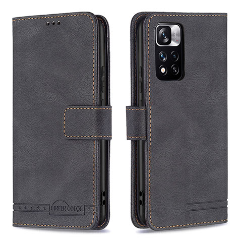 Coque Portefeuille Livre Cuir Etui Clapet B05F pour Xiaomi Redmi Note 11 Pro+ Plus 5G Noir