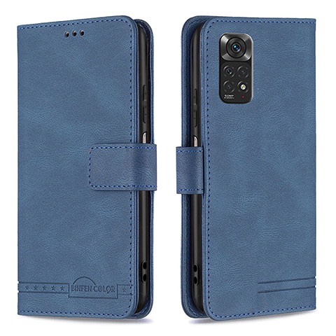 Coque Portefeuille Livre Cuir Etui Clapet B05F pour Xiaomi Redmi Note 11S 4G Bleu