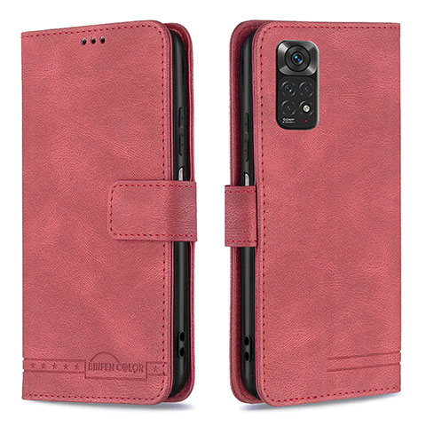 Coque Portefeuille Livre Cuir Etui Clapet B05F pour Xiaomi Redmi Note 11S 4G Rouge