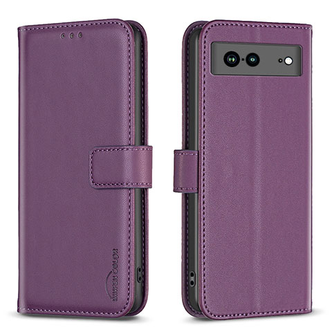 Coque Portefeuille Livre Cuir Etui Clapet B06F pour Google Pixel 7a 5G Violet