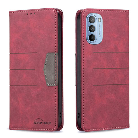 Coque Portefeuille Livre Cuir Etui Clapet B06F pour Motorola Moto G41 Rouge