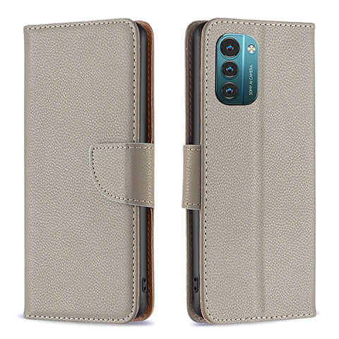 Coque Portefeuille Livre Cuir Etui Clapet B06F pour Nokia G11 Gris