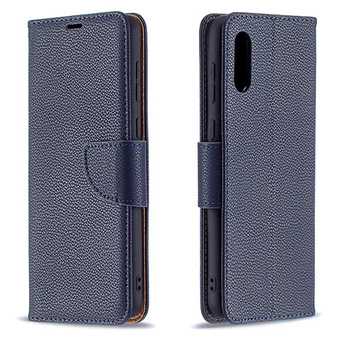 Coque Portefeuille Livre Cuir Etui Clapet B06F pour Samsung Galaxy A02 Bleu