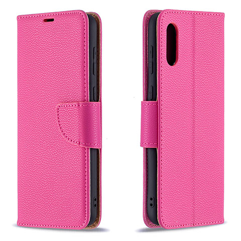 Coque Portefeuille Livre Cuir Etui Clapet B06F pour Samsung Galaxy A02 Rose Rouge