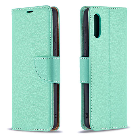 Coque Portefeuille Livre Cuir Etui Clapet B06F pour Samsung Galaxy A02 Vert