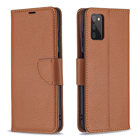 Coque Portefeuille Livre Cuir Etui Clapet B06F pour Samsung Galaxy A03s Marron