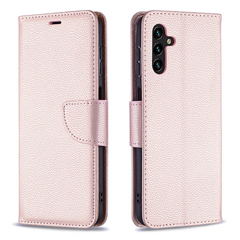 Coque Portefeuille Livre Cuir Etui Clapet B06F pour Samsung Galaxy A04s Or Rose