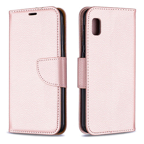 Coque Portefeuille Livre Cuir Etui Clapet B06F pour Samsung Galaxy A10e Or Rose