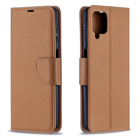 Coque Portefeuille Livre Cuir Etui Clapet B06F pour Samsung Galaxy A12 Marron