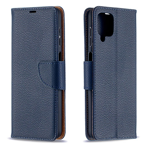 Coque Portefeuille Livre Cuir Etui Clapet B06F pour Samsung Galaxy A12 Nacho Bleu