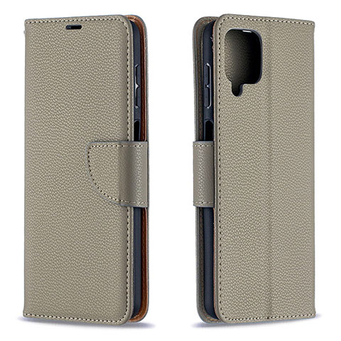 Coque Portefeuille Livre Cuir Etui Clapet B06F pour Samsung Galaxy A12 Nacho Gris