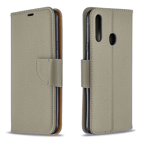 Coque Portefeuille Livre Cuir Etui Clapet B06F pour Samsung Galaxy A20s Gris