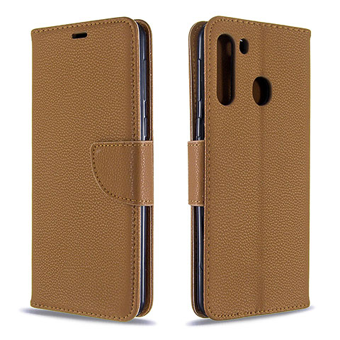 Coque Portefeuille Livre Cuir Etui Clapet B06F pour Samsung Galaxy A21 Marron