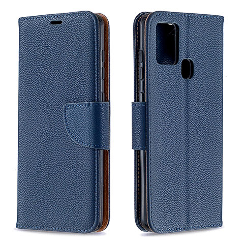 Coque Portefeuille Livre Cuir Etui Clapet B06F pour Samsung Galaxy A21s Bleu