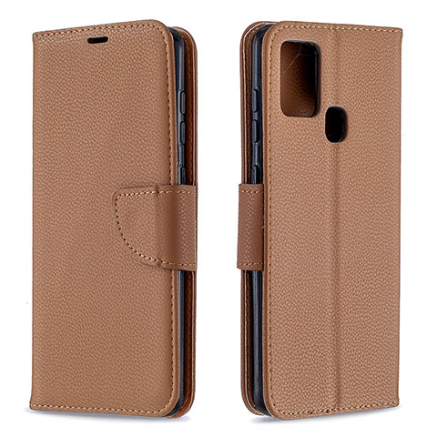 Coque Portefeuille Livre Cuir Etui Clapet B06F pour Samsung Galaxy A21s Marron