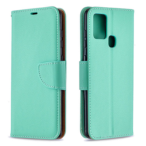 Coque Portefeuille Livre Cuir Etui Clapet B06F pour Samsung Galaxy A21s Vert