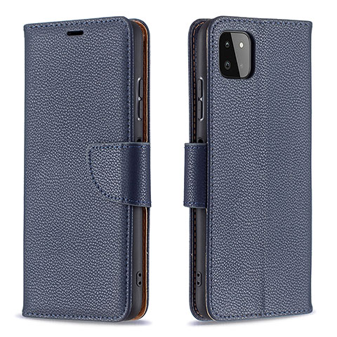 Coque Portefeuille Livre Cuir Etui Clapet B06F pour Samsung Galaxy A22 5G Bleu