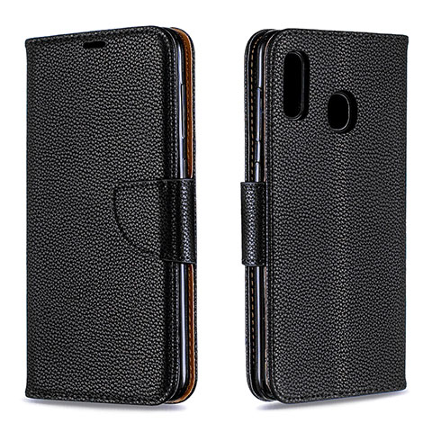 Coque Portefeuille Livre Cuir Etui Clapet B06F pour Samsung Galaxy A30 Noir