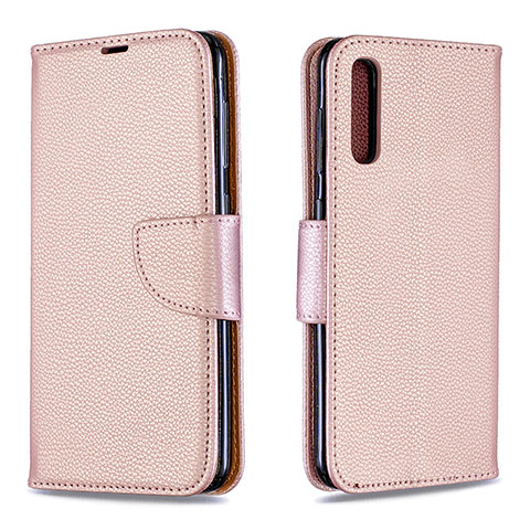 Coque Portefeuille Livre Cuir Etui Clapet B06F pour Samsung Galaxy A30S Or Rose