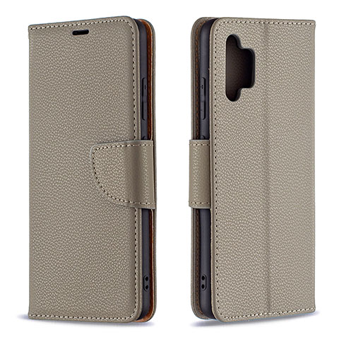 Coque Portefeuille Livre Cuir Etui Clapet B06F pour Samsung Galaxy A32 4G Gris