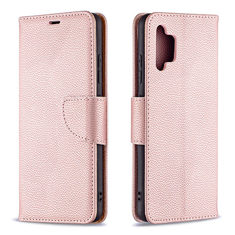 Coque Portefeuille Livre Cuir Etui Clapet B06F pour Samsung Galaxy A32 4G Or Rose