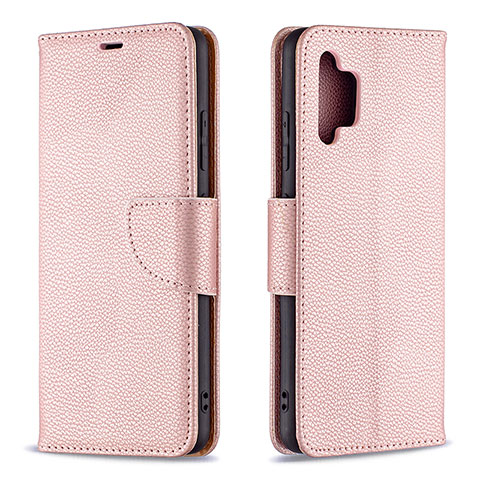 Coque Portefeuille Livre Cuir Etui Clapet B06F pour Samsung Galaxy A32 5G Or Rose