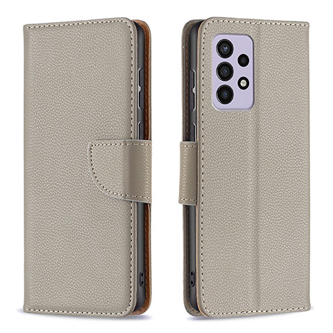 Coque Portefeuille Livre Cuir Etui Clapet B06F pour Samsung Galaxy A33 5G Gris