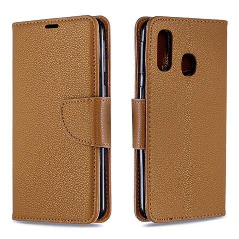 Coque Portefeuille Livre Cuir Etui Clapet B06F pour Samsung Galaxy A40 Marron