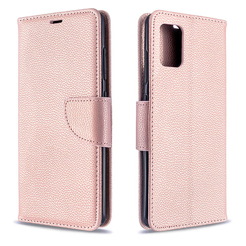 Coque Portefeuille Livre Cuir Etui Clapet B06F pour Samsung Galaxy A51 4G Or Rose