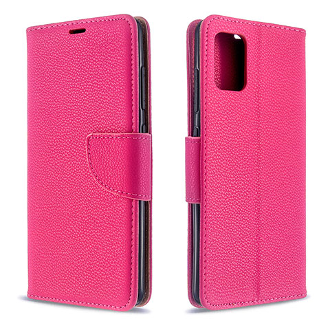 Coque Portefeuille Livre Cuir Etui Clapet B06F pour Samsung Galaxy A51 4G Rose Rouge