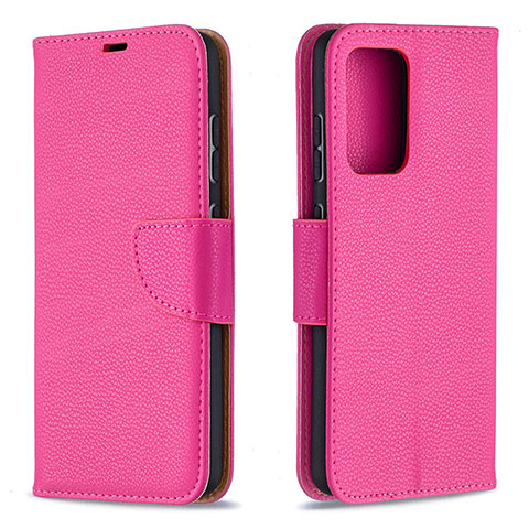 Coque Portefeuille Livre Cuir Etui Clapet B06F pour Samsung Galaxy A52 4G Rose Rouge