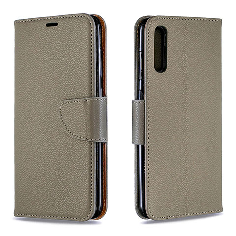 Coque Portefeuille Livre Cuir Etui Clapet B06F pour Samsung Galaxy A70 Gris